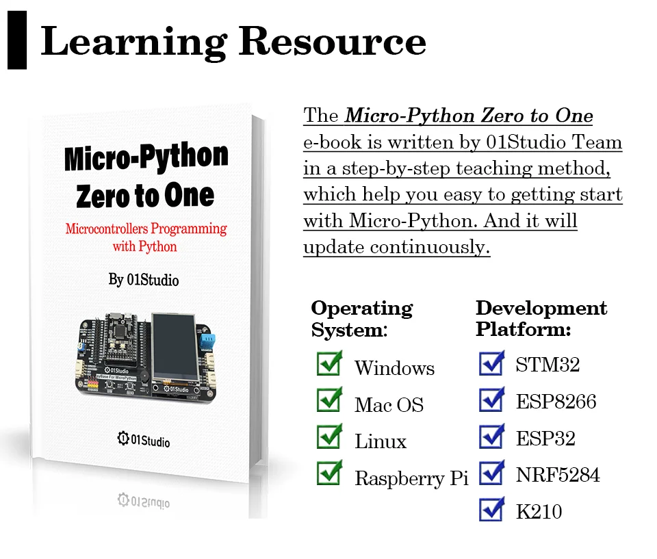 01studio Sipeed Pyai-K210 Development Demo Board - Python AI