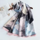 Design Fashion Fashion Custom Design Printing Silk Scarf Beach Shawl Fashion Women Long Silk Scarf