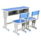 Study Factory Price Hot Sale Cheap School Furniture Student Desk And Chair Children Double Set Kids Plastic Study Table