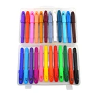24 Kids Twistable Watercolor Rainbow Silky Wax Crayon Set Drawing