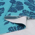 New style green leaves printed peach skin fabric for home textile