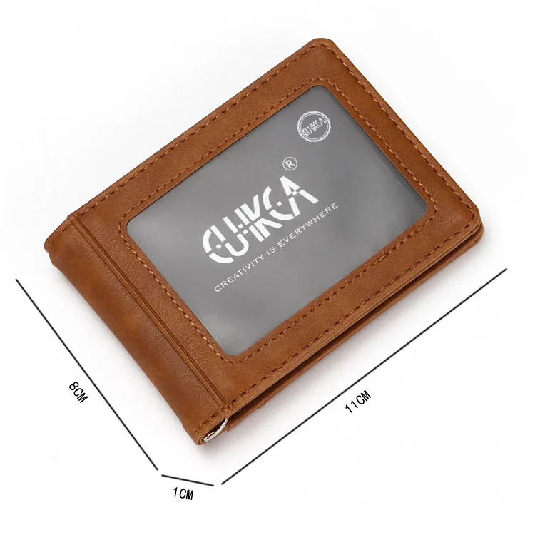 Slim Card Holder Credit Card Bifold Genuine Wallet Leather For Men
