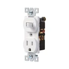 Duplex Switch Duplex Switch Duplex Style Combination 15 Amp 120 Volt AC Toggle Switch 5-15R Receptacle Outlet Grounding