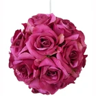 6.5" Artificial Rose Flower Ball High Quality Artificial Kissing Ball With Different Colors For Wedding Decoration