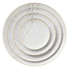 High End Bulk Custom Marble Ceramic Bone China Dinnerware Tableware Plates Dinner Set for Decoration