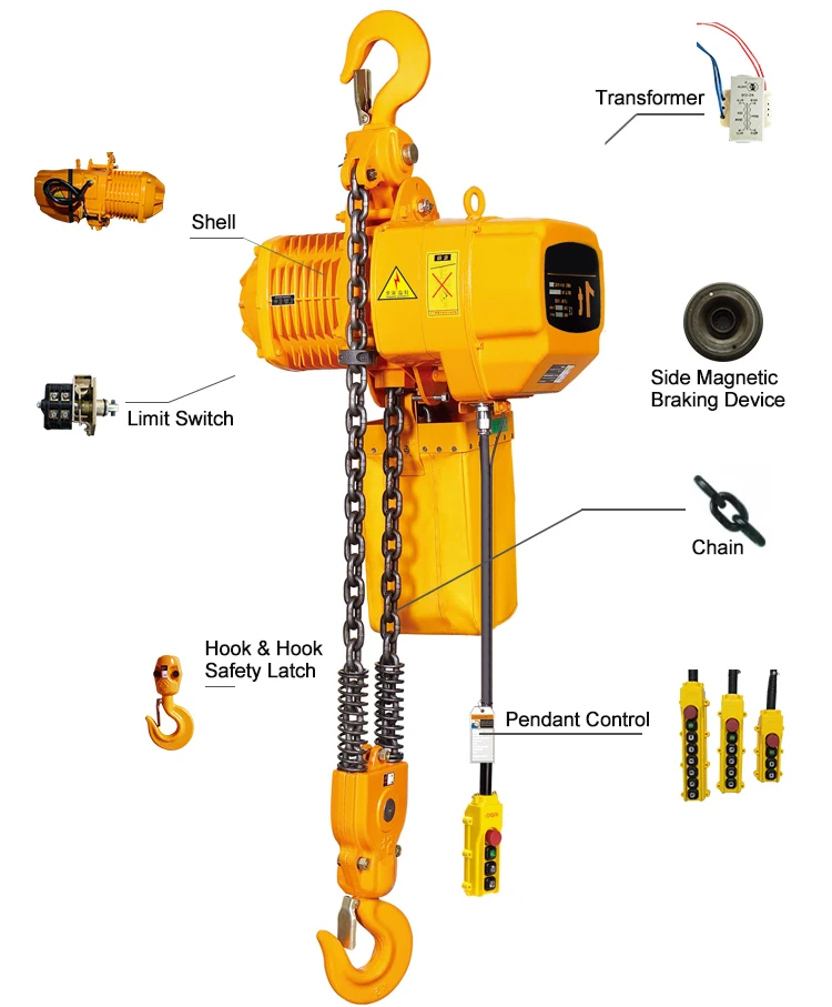 electric chain hoist set with motor 2t