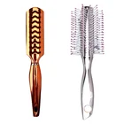 Best Quality Gold Sliver Hair Straightener Brush Round Hair Styling Brushes Ionic Antistatic Hair Brush