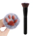 2019 Petal Cat Claw Shape Synthetic Pink Private Label Single Flat Top Kabuki Foundation Brush