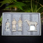 Chinese traditional crafts resin sculpture terracotta warrior figurine for christmas gift set