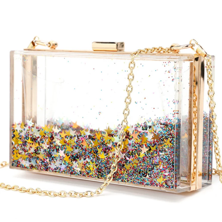 China wholesale metal frame liquid sequin acrylic ocean blue floating glitter crossbody women clutch party bag, Customized
China wholesale metal frame liquid sequin acrylic ocean blue floating glitter crossbody women clutch party bag, Customized