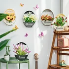 Mother's Day Wall Hanging Artificial Flower White Pot Home Decoration Plant Art Base Backdrop