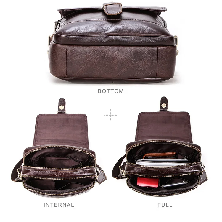 Contact's Genuine Leather Vintage Messenger Bag for 7.9 inch tablet