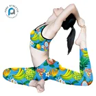 Pure tropical fruits custom Sublimation printed pink High Waisted Workout Women's fitness yoga wear