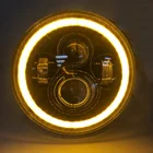 2020 Motorcycle Lighting system 7 inch Round LED headlight for JEEP Wrangler Motorbike Headlamp with Amber Angel Eyes