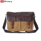 Men's Vintage Travel leather canvas messenger bag