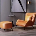 Italian style modern living room leather single seater leisure sofa chair