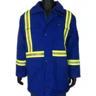 well sell soft feel high reflective pure cotton blue fire retardant jacket for safety