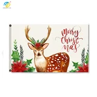 Big size double stitched beautiful deer flag for Merry Christmas