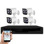 4 Channel Full HD Security Set 4 ch AHD NVR Kit Security P2P IP CCTV POE 5mp Camera System With Microphone