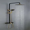 New Arrival Wall Mounted Shower Faucet Brass Black and Gold Bath Rainfall Shower Faucet Sets