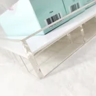 Customize size square white bottom acrylic cosmetic storage tray