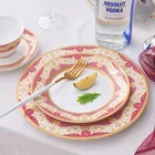 One-Stop Service Manufacturer Gold Rim Banquet Event Ceramic Bone China Dinnerware