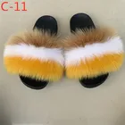 Wholesale American Hot Selling Cheap Ladies Faux Fur Slippers Fake Fox Fur Slide