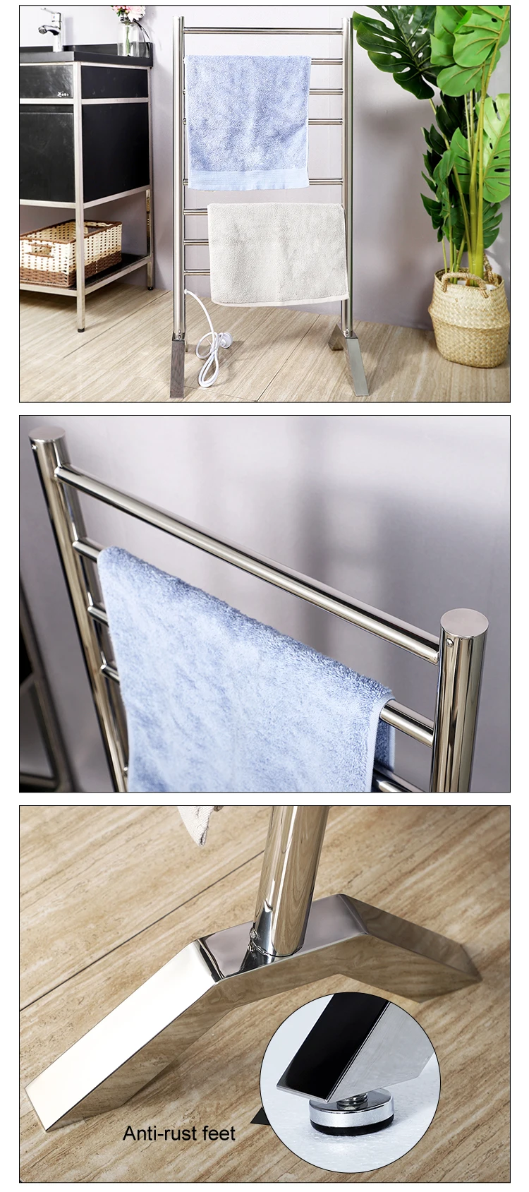New Design Bathroom Floor Standing Stainless Steel Electric Towel Warmer JQS-9020