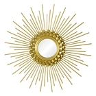 Furniture Mirrors Decor Wall Sunflower Shape Suspended Metal Frame Decorative Wall Mirror Furniture