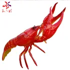 Custom Restaurant Hotel Decor garden large resin animal statue fiberglass lobster LED Light sculpture