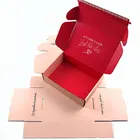 Wholesale Eco-friendly Recycle Material Cardboard Custom Logo Printed Pink Rectangle Small Corrugated Shipping Boxes