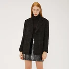 Ladies new arrival oversized embellished black fringe blazer jacket coat for women customizable