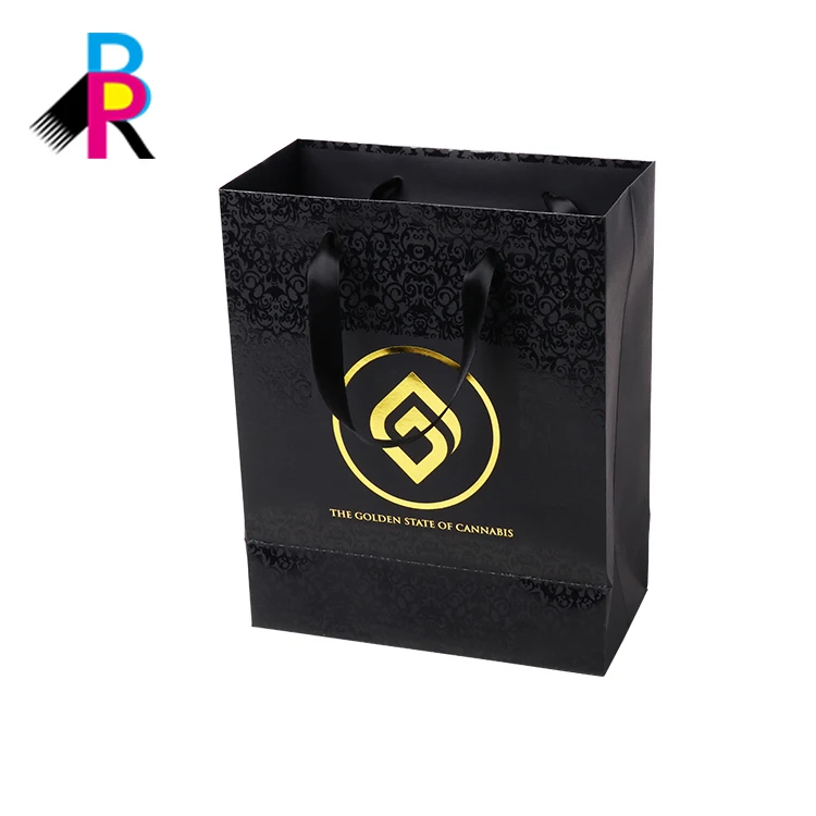 ribbon handle fashion gift paper bag  oem recycle custom design
