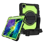 for IPad Pro 11 2020 2018 Hard PC Soft Silicone Bumper Pencil Slot Tablet Case with Kickstand
