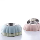 Hot Sale Dishes-Dual Use Stainless Steel PP Food and Water Dog Cat Bowl Pet Feeding Bowl Stand