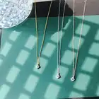 Japanese style light luxury 925 sterling silver necklace super flash four-claw inlaid single diamond necklace clavicle chain