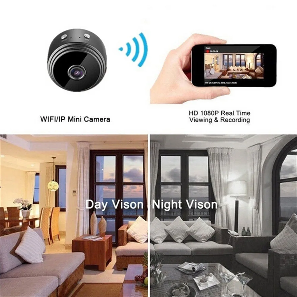 cop spy cam HD video camera small wireless hidden wifi mini night vision portable outdoor sport recorder indoor security camera