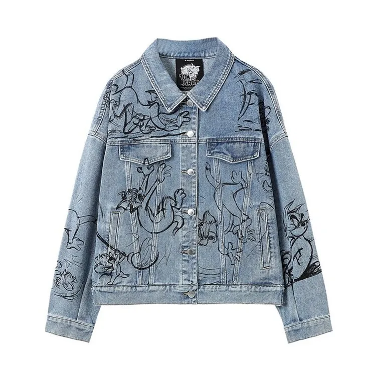 2021 Latest Model Denim Jacket Print logo Jean Jackets for Women