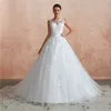 White/Ivory Illusion Neck Applique Ball Gown 2019 Real Photo Wedding Dresses For Fat Women High Quality Plus Size Bridal Gowns
