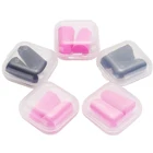 Earplugs Case Noise Reducing PU Foam Reusable Earplugs Comfortable Soft Ear Plugs with Small Plastic Case