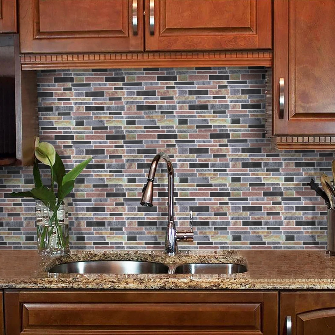 Prevent dirt 3D peel self adhesive tiles sticker room decor wall paper stick on tile for kitchen Vinyl Wallpapers