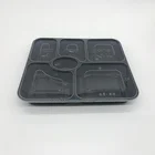 Microwave safe Take away Food packing 6 compartment disposable plastic lunch box with clear lid