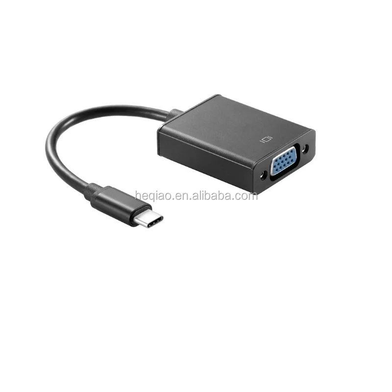 ABS rubber shell USB 3.1 Type-C male to VGA female converter - ANKUX.COM