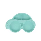 Cute Food Tray Baby Suction Silicone Kids Dinner Bowl Plates Set Silicone Baby Plate