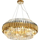 Luxury Round Crystal Chandelier Modern Decorative Stainless Steel Lighting