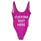 OEM One Pieces Swimsuit Custom Text Swimwear Women Bathing Suit Letter Print Beach Sexy Swimsuit