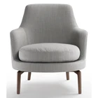 Nordic Wood High Back living Room Hotel Fabric Accent Chair