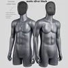 XINJI Fashion Matte Black Silver Model Display Standing Half Body Men Mannequin