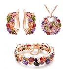 Zirconia Jewelry Sets Flynee Fashion 2020 Rainbow Cubic Zirconia Luxury African Dubai Jewelry Sets For Woman Bride