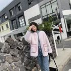 Designer Winter Women Coat Faux Leather Fur Pink Ladies Jacket Lamb Shearling Jacket